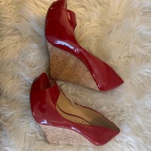 Red Patent Leather Jessica Simpson Wedges.